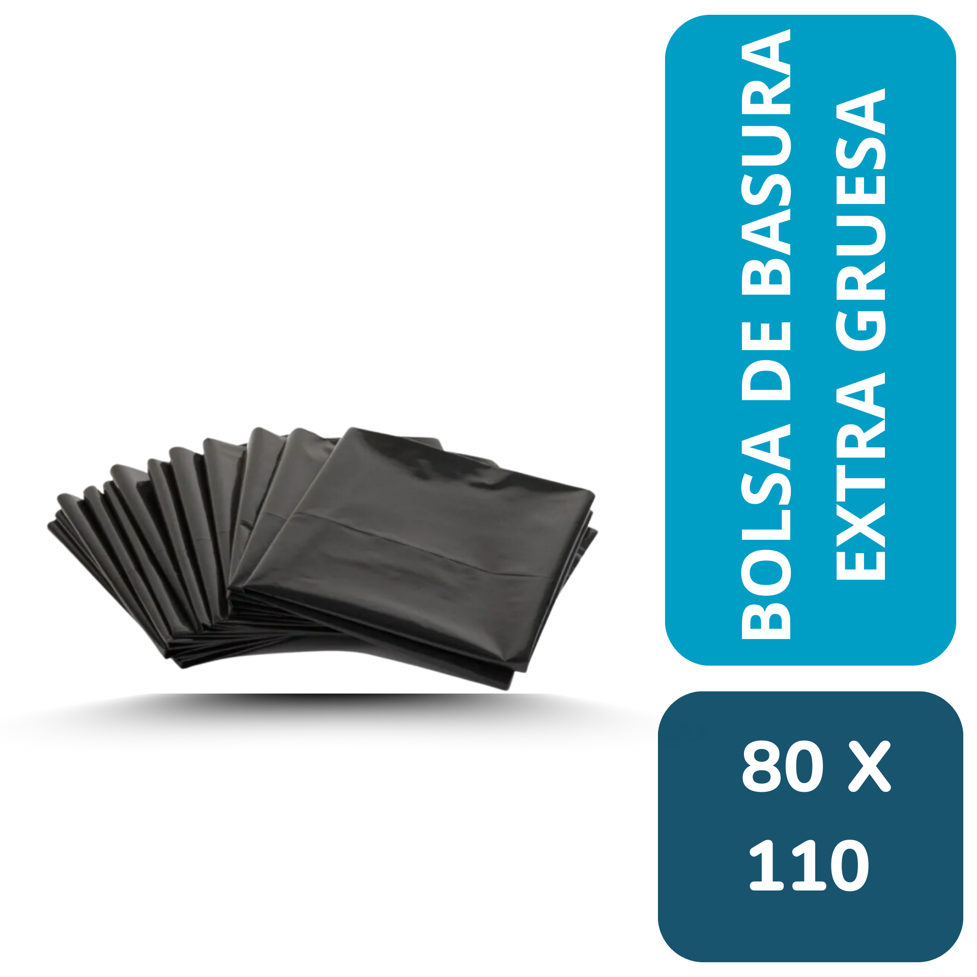 BOLSA BASURA EXTRA GRUESA 80x110x0.006 10 unid.
