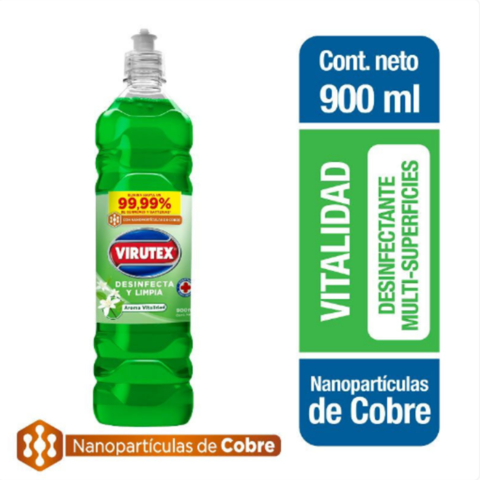 LIMPIA PISO DESINFECTANTE VITALIDAD 900 ML VIRUTEX