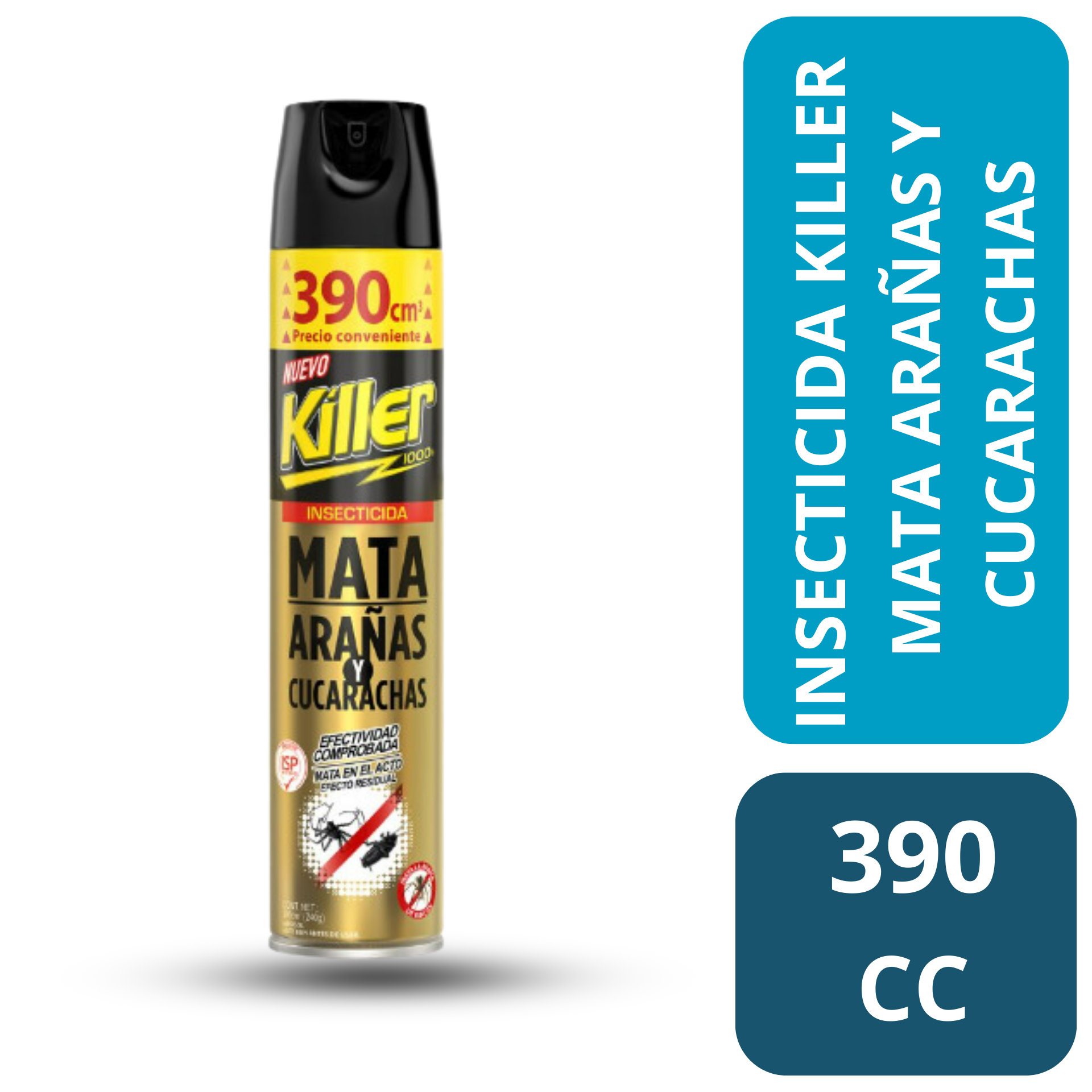 INSECTICIDA KILLER MATA ARAÑA Y CUCARACHAS 360 CC