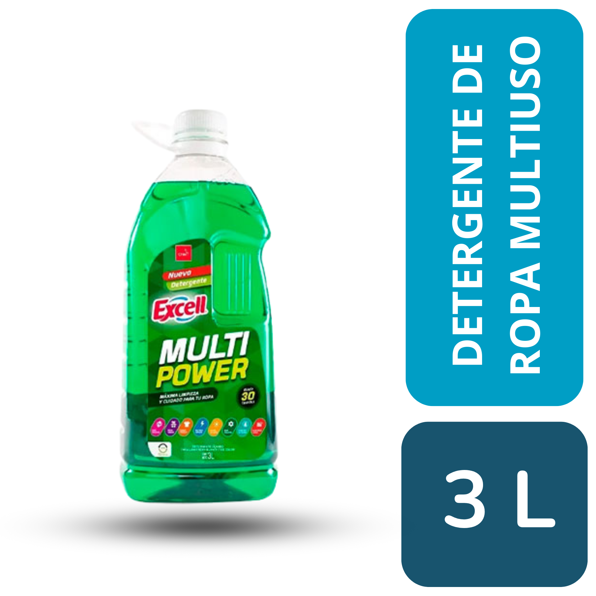 DETERGENTE DE ROPA MULTIPOWER EXCELL  3 LITROS