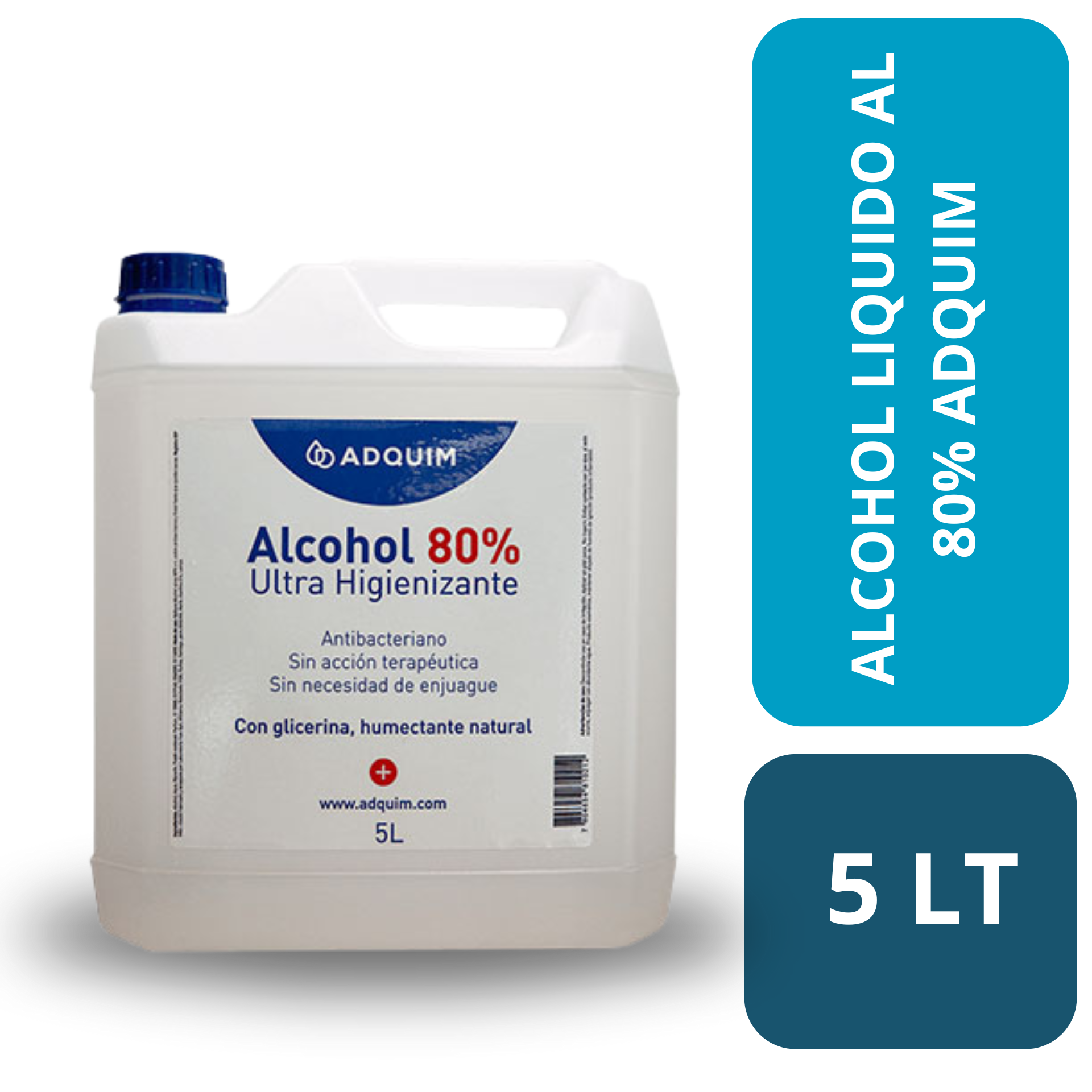 ALCOHOL LIQUIDO 5 LTS. AL 80% ADQUIM