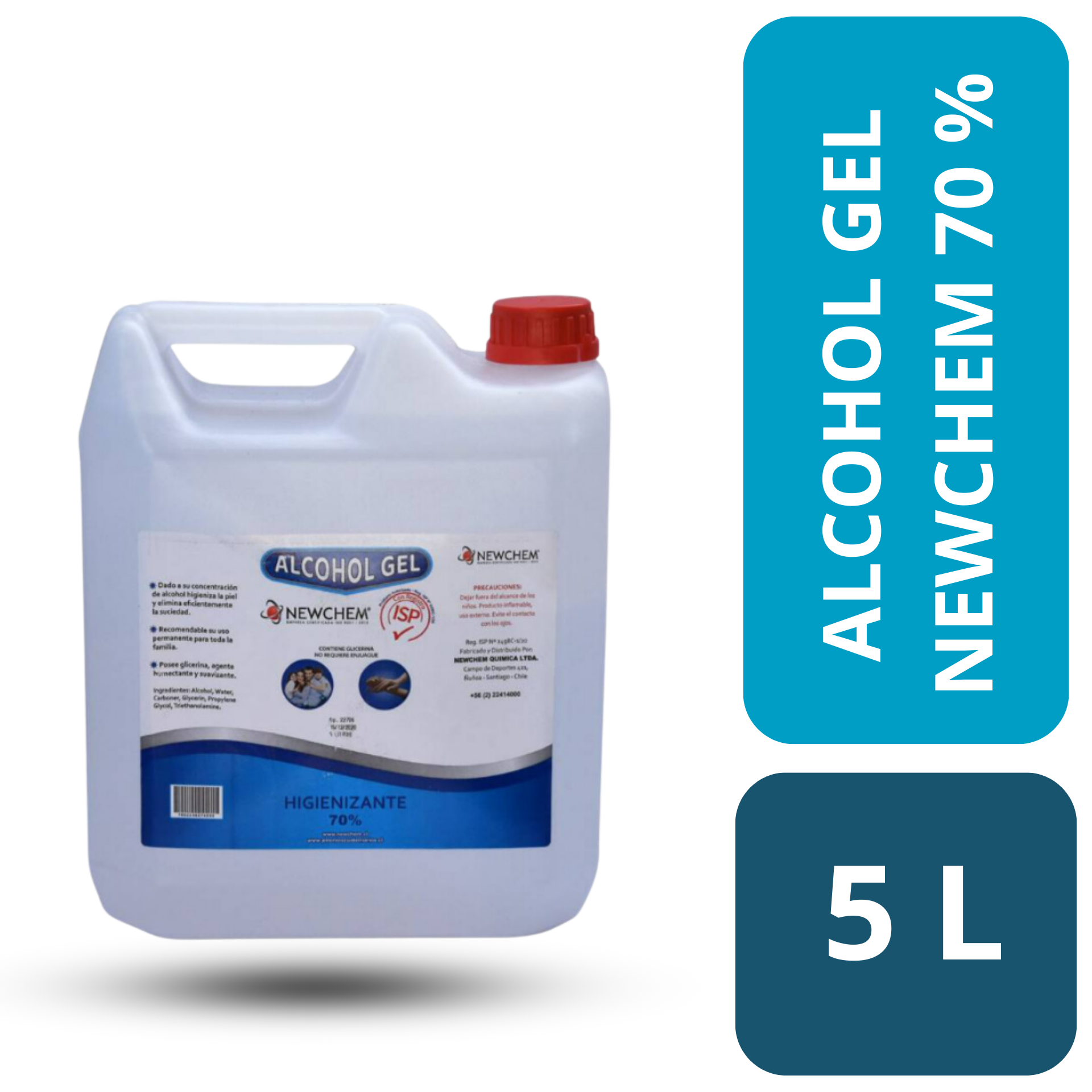 ALCOHOL GEL NEWCHEM 70%  5 LITROS