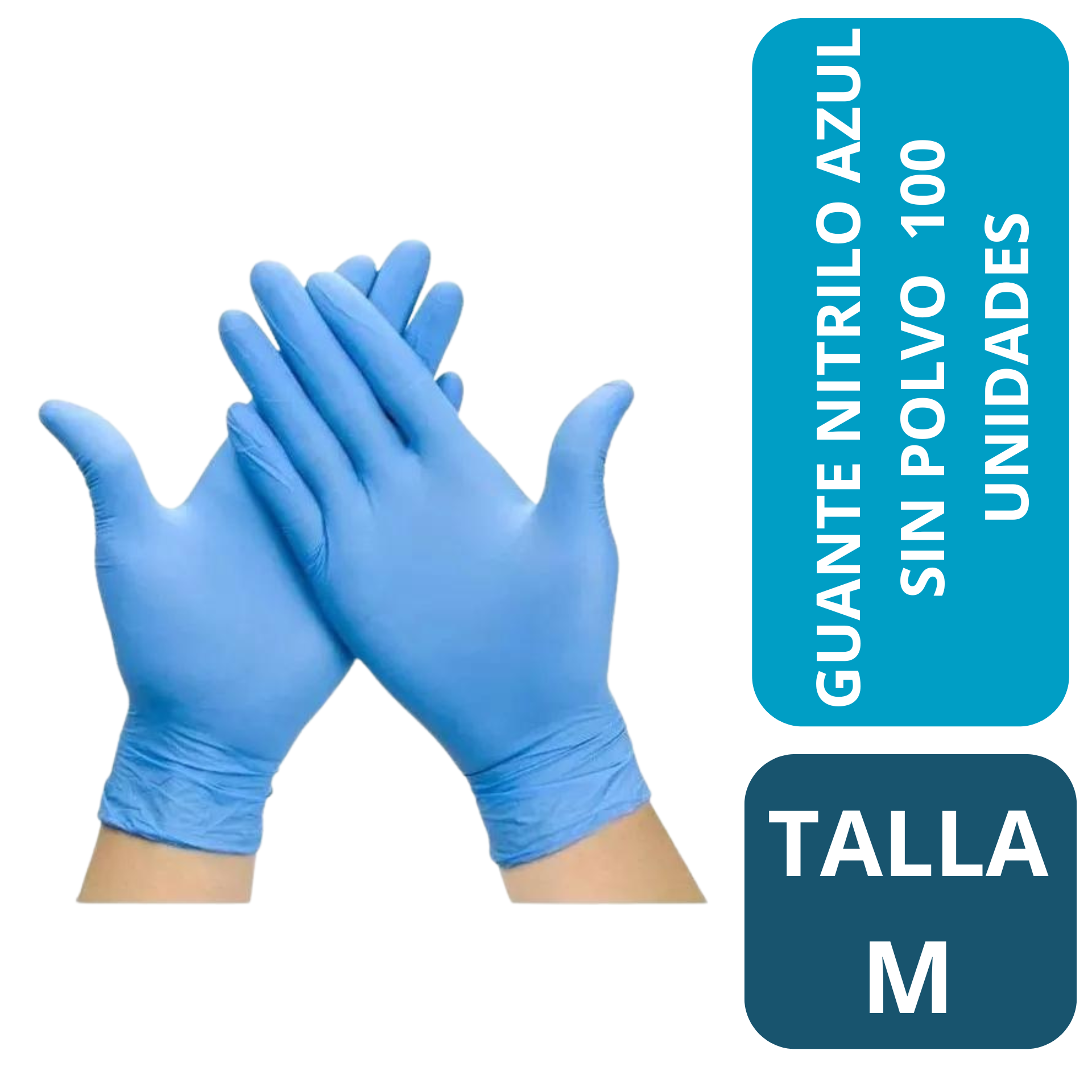 GUANTE NITRILO AZUL TALLA M 100 UNID S/POLVO