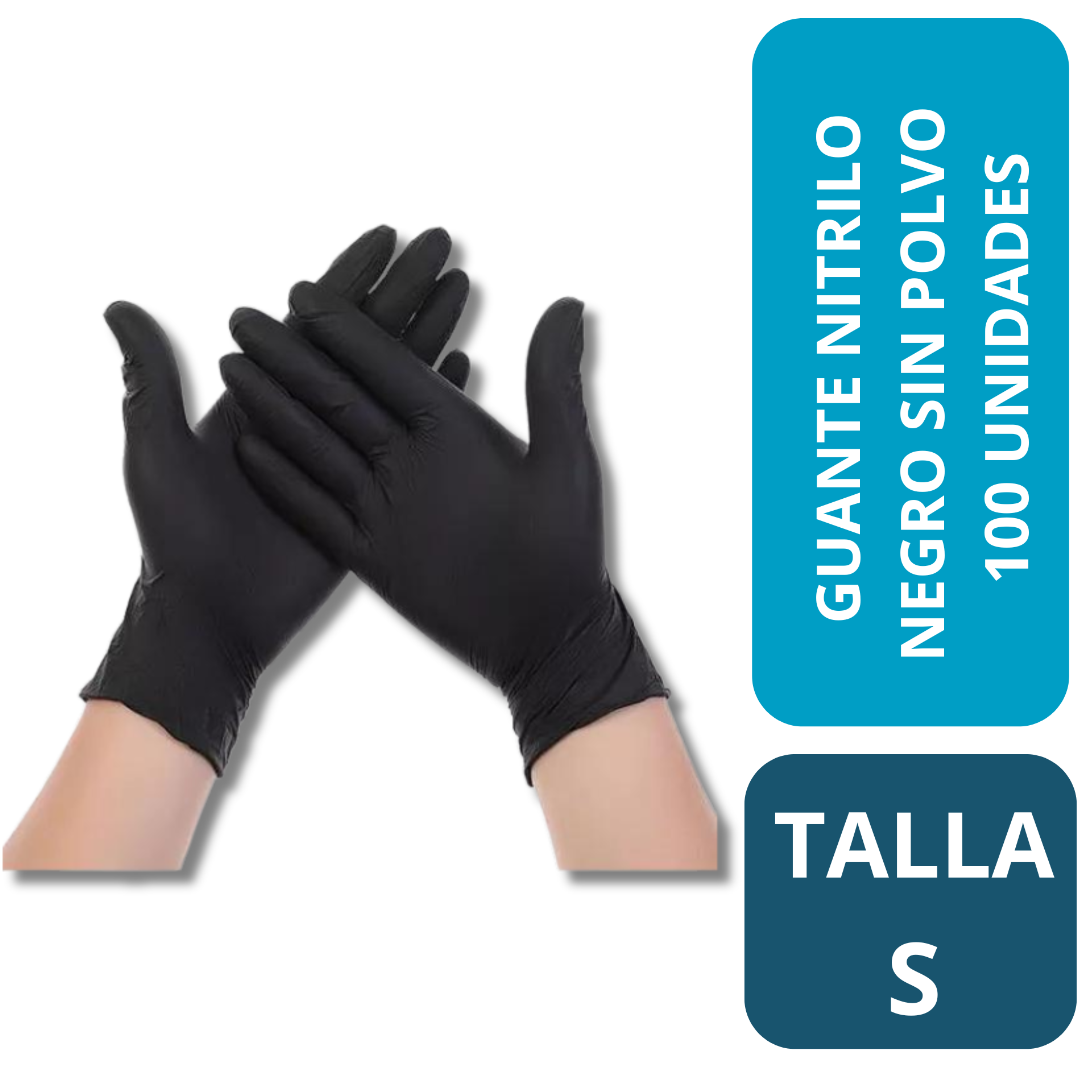 GUANTE NITRILO NEGRO TALLA S 100 UNID S/POLVO