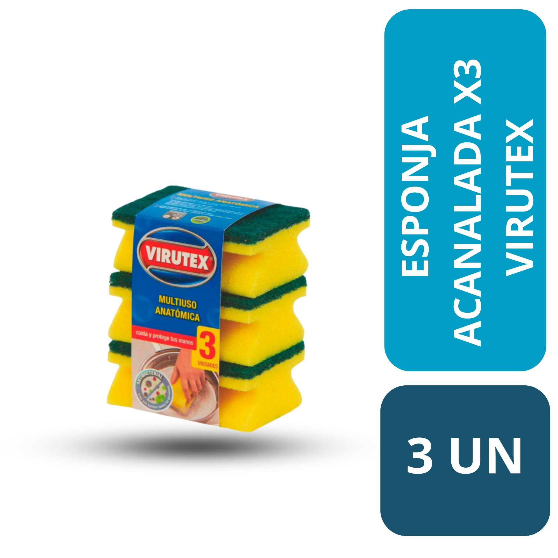 ESPONJA ACANALADA X3 - CLÁSICA VIRUTEX