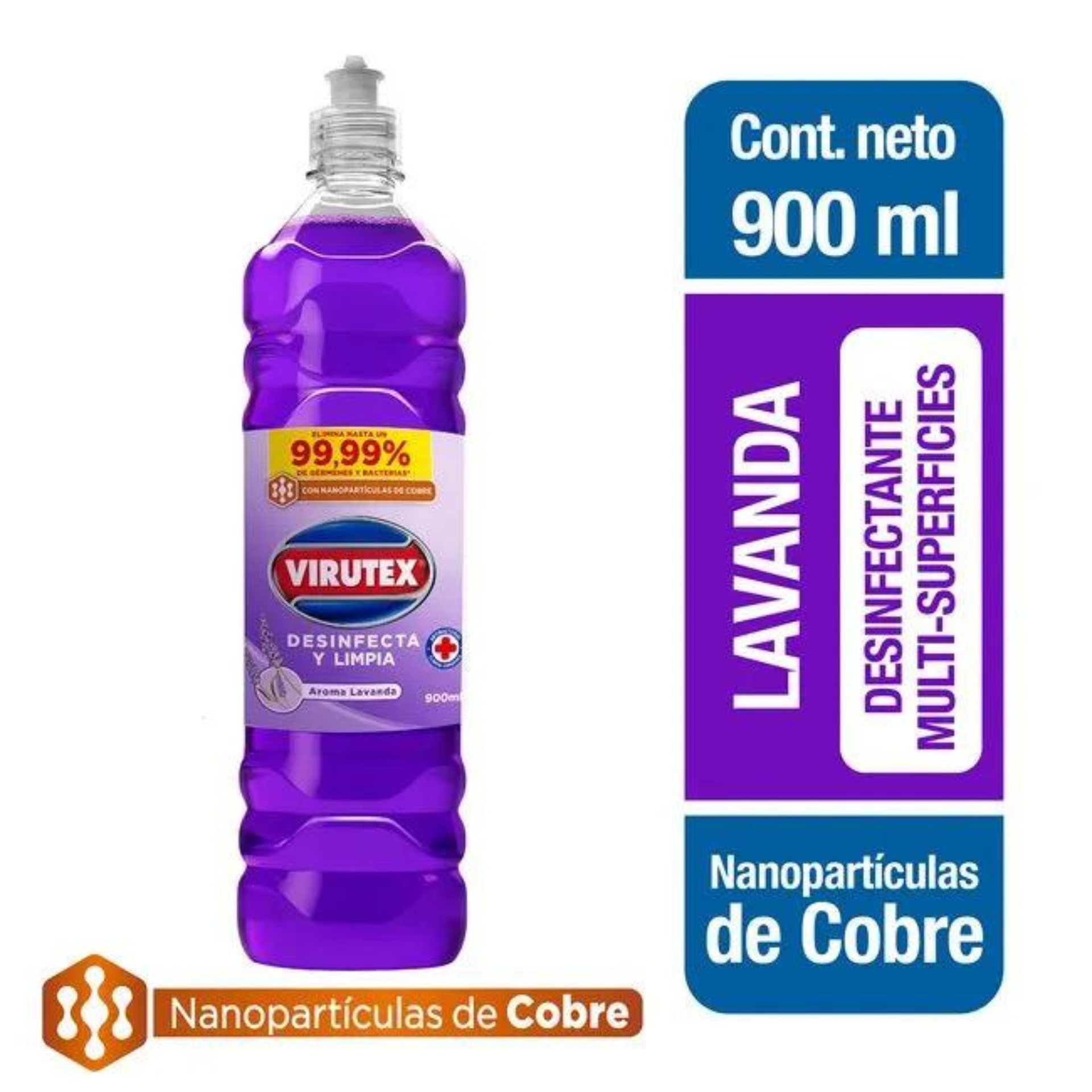 LIMPIA PISOS DESINFECTANTE LAVANDA 900 ML VIRUTEX