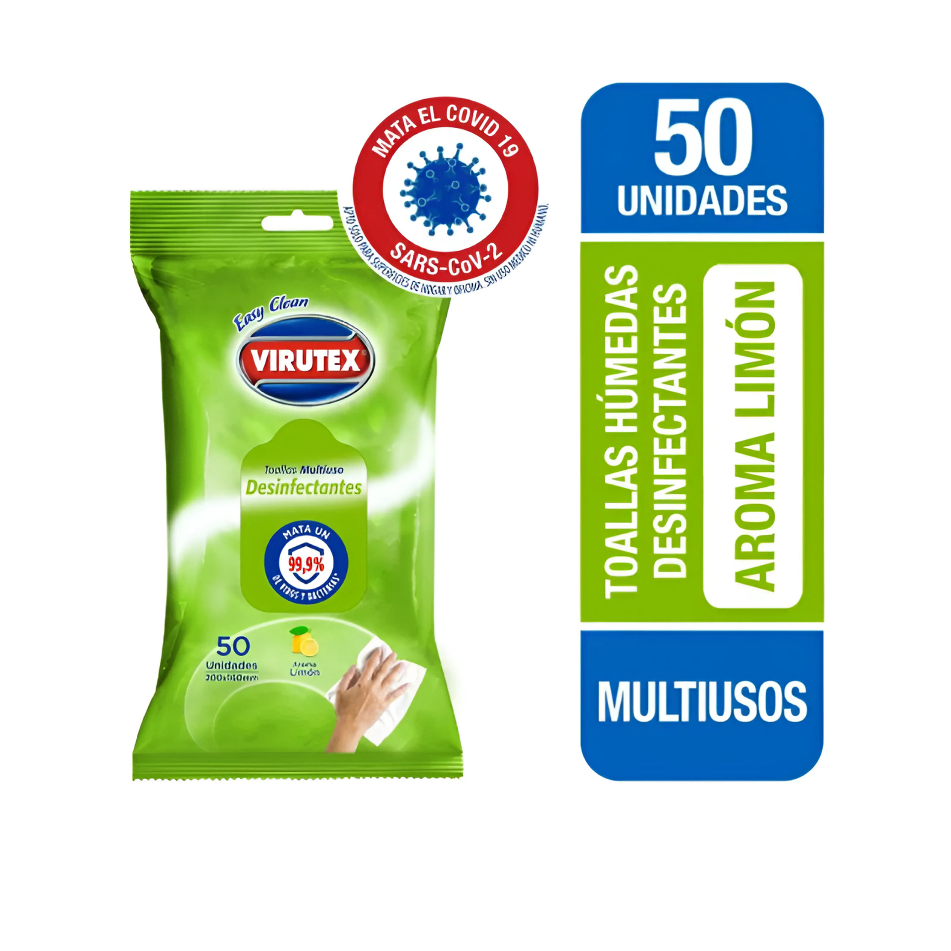 PAÑO DESINFECTANTE LIMON 50 UNID VIRUTEX