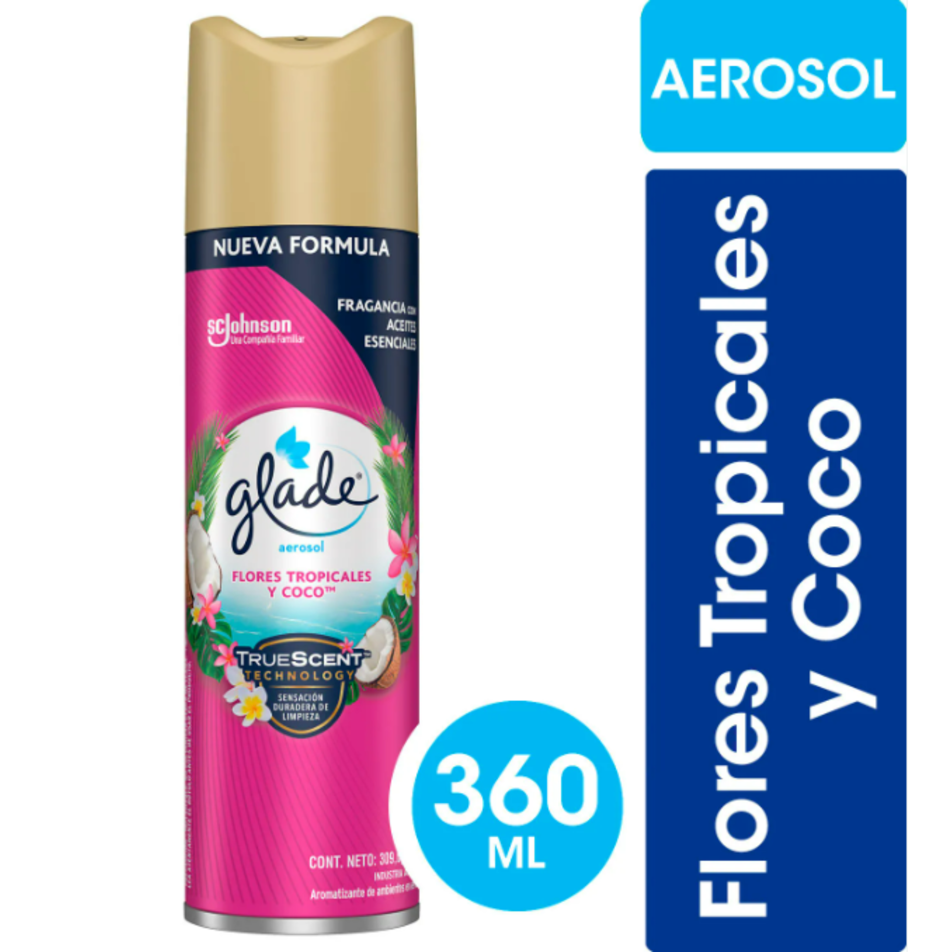 DESODORANTE AMB.FLORES TROPICAL Y COCO GLADE 360cc