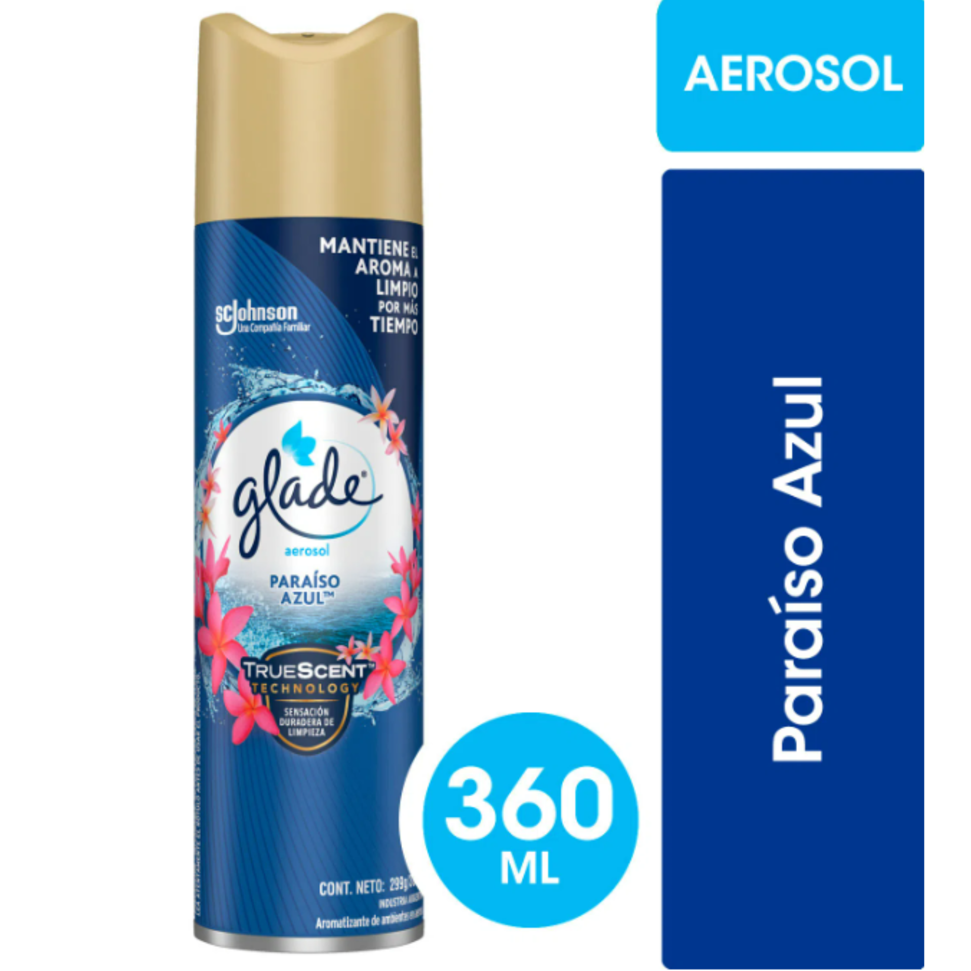 DESODORANTE AMB. PARAISO AZUL GLADE 360cc Aerosol