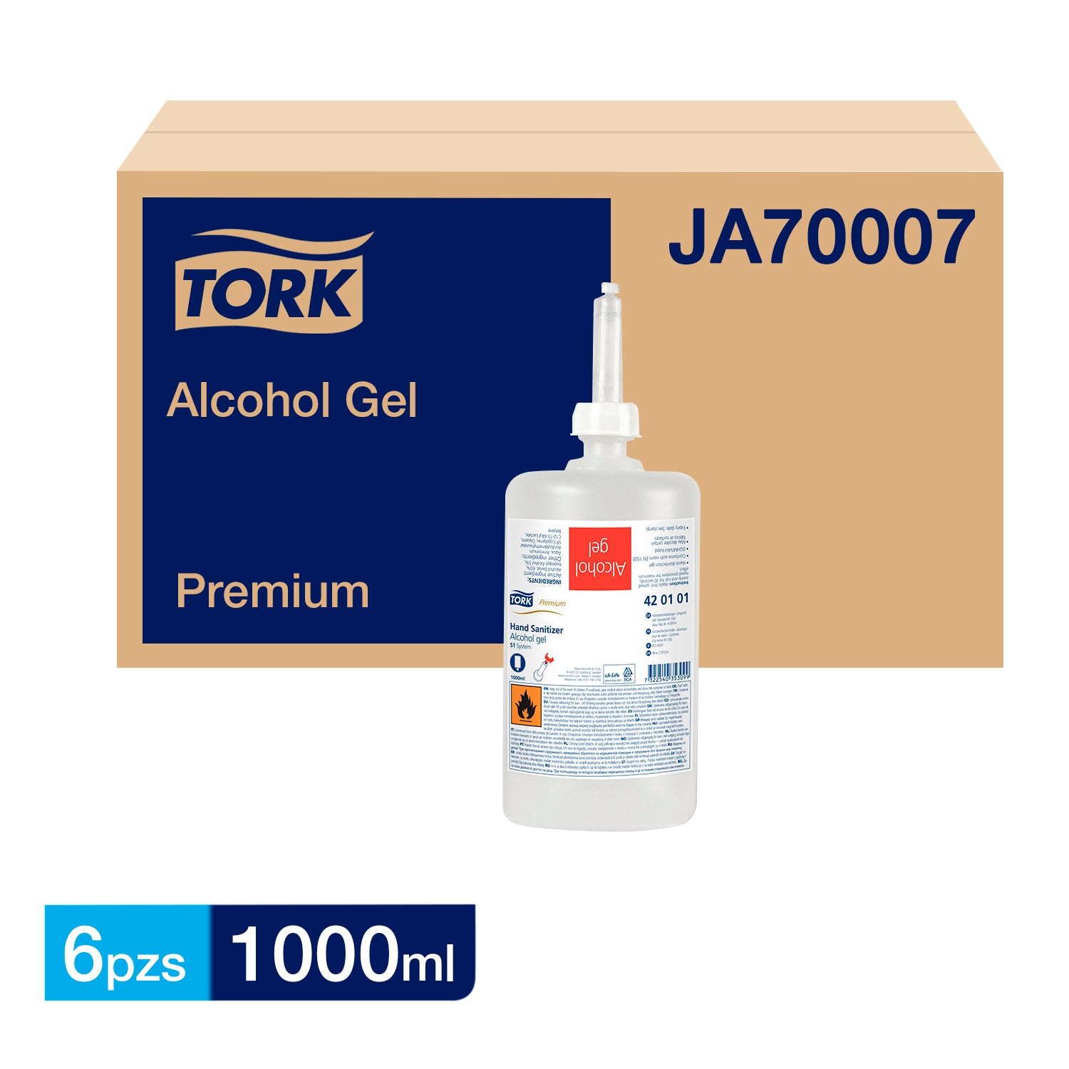 ALCOHOL GEL TORK HIGIENIZANTE 6X1000 ML