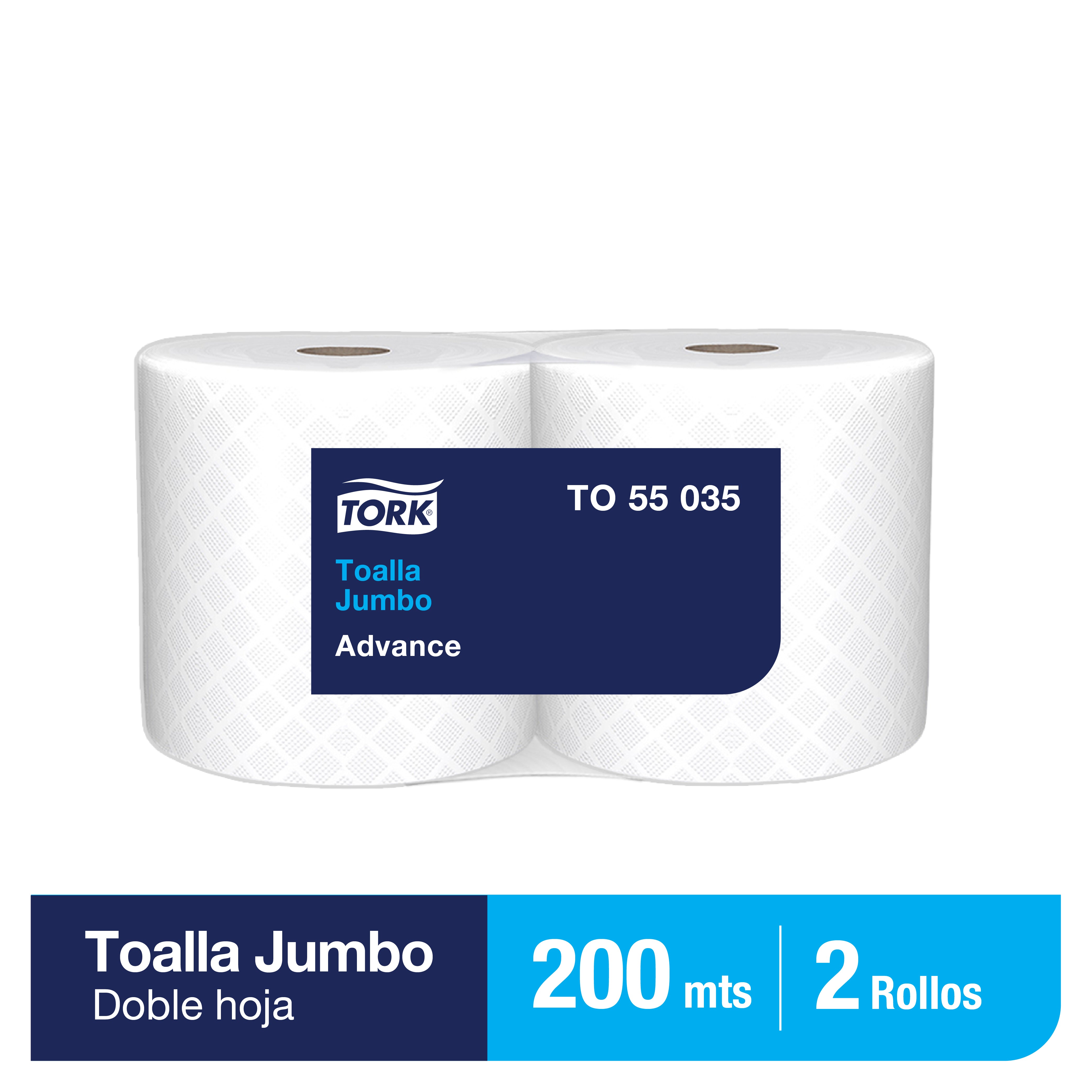 TOALLA JUMBO TORK PLATINIUM D/H BCA 2x200 MT